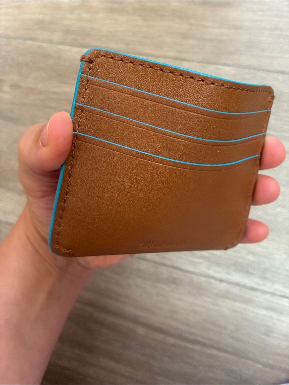 NWOT Madewell Leather Curved Card Case - Golden Tan - Picture 4 of 8